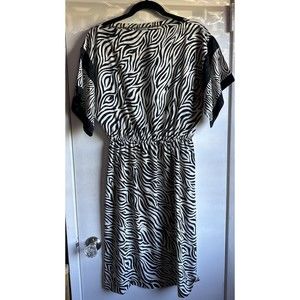 Vintage Mavinette Size 12 Zebra Dress 1980s Made In USA